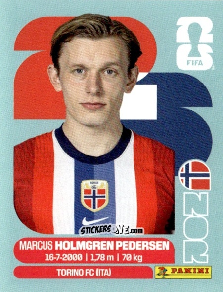Sticker Marcus Holmgren Pedersen - Fifa World Cup 2026. Standard Edition n. NOR6 - Panini
