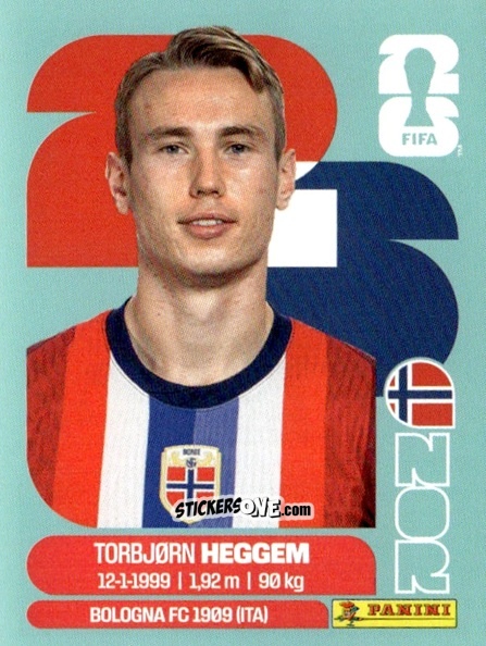 Figurina Torbjørn Heggem - Fifa World Cup 2026. Standard Edition n. NOR8 - Panini