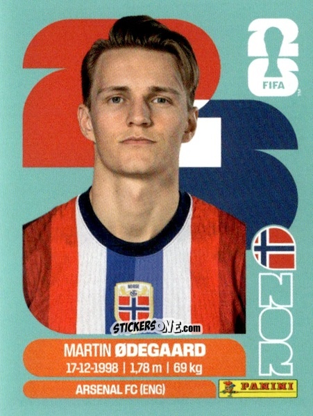 Figurina Martin Ødegaard - Fifa World Cup 2026. Standard Edition n. NOR10 - Panini