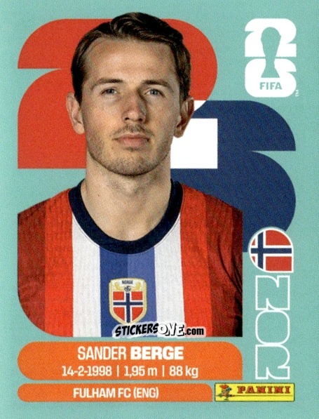 Figurina Sander Berge - Fifa World Cup 2026. Standard Edition n. NOR11 - Panini