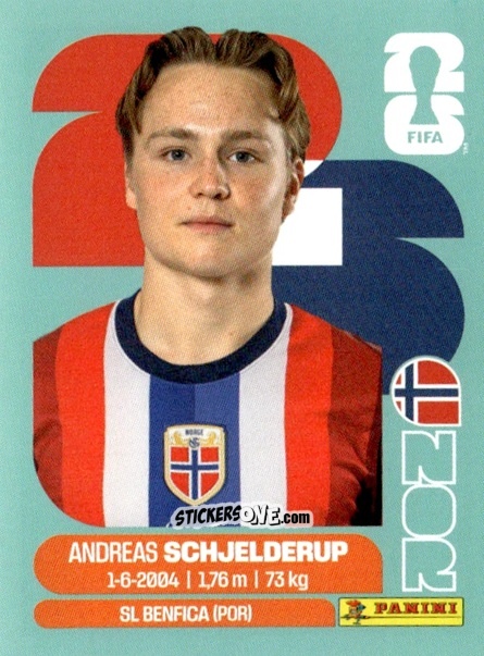 Sticker Andreas Schjelderup - Fifa World Cup 2026. Standard Edition n. NOR12 - Panini