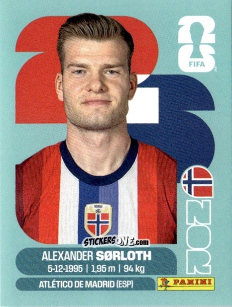 Figurina Alexander Sørloth - Fifa World Cup 2026. Standard Edition n. NOR16 - Panini