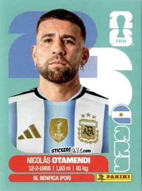 Figurina Nicolas Otamendi - Fifa World Cup 2026. Standard Edition n. ARG5 - Panini