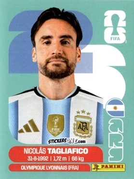 Cromo Nicolas Tagliafico - Fifa World Cup 2026. Standard Edition n. ARG6 - Panini