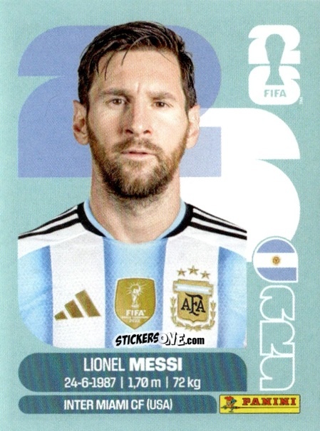 Cromo Lionel Messi - Fifa World Cup 2026. Standard Edition n. ARG17 - Panini