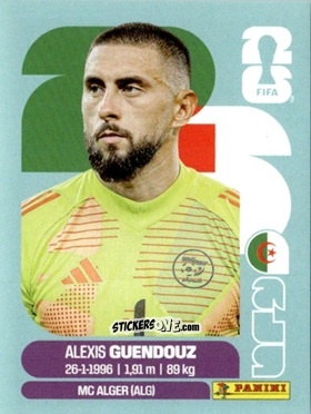 Sticker Alexis Guendouz - Fifa World Cup 2026. Standard Edition n. ALG2 - Panini