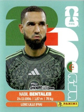Sticker Nabil Bentaleb - Fifa World Cup 2026. Standard Edition n. ALG12 - Panini