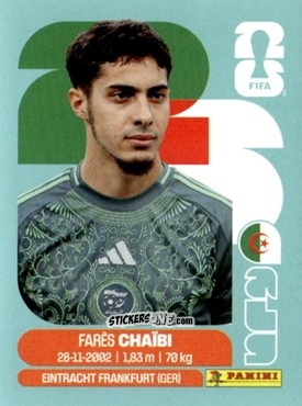 Sticker Farés Chaibi - Fifa World Cup 2026. Standard Edition n. ALG14 - Panini