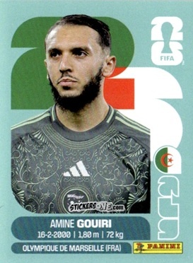 Sticker Amine Gouiri - Fifa World Cup 2026. Standard Edition n. ALG18 - Panini