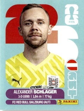 Figurina Alexander Schlager - Fifa World Cup 2026. Standard Edition n. AUT2 - Panini