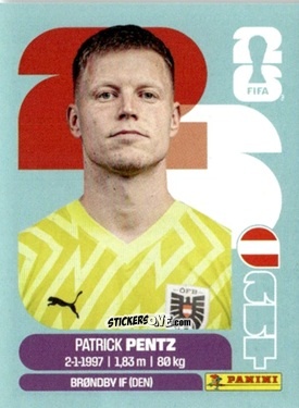 Figurina Patrick Pentz - Fifa World Cup 2026. Standard Edition n. AUT3 - Panini