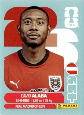 Sticker David Alaba - Fifa World Cup 2026. Standard Edition n. AUT4 - Panini