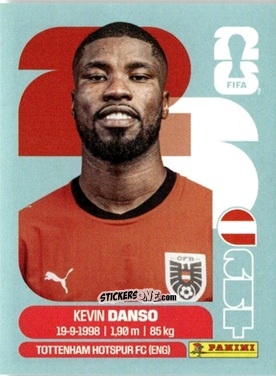 Figurina Kevin Danso - Fifa World Cup 2026. Standard Edition n. AUT5 - Panini