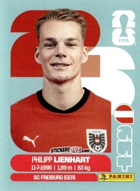 Sticker Philipp Lienhart - Fifa World Cup 2026. Standard Edition n. AUT6 - Panini