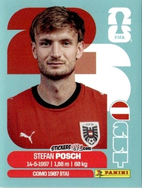 Figurina Stefan Posch - Fifa World Cup 2026. Standard Edition n. AUT7 - Panini