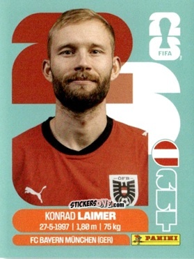 Figurina Konrad Laimer - Fifa World Cup 2026. Standard Edition n. AUT12 - Panini