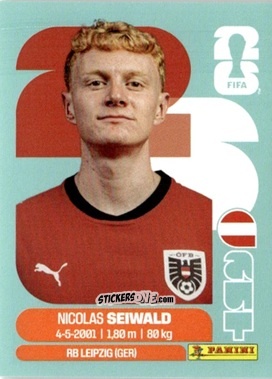 Sticker Nicolas Seiwald - Fifa World Cup 2026. Standard Edition n. AUT15 - Panini
