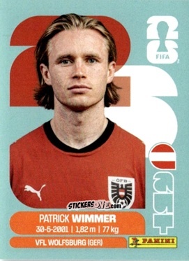 Figurina Patrick Wimmer - Fifa World Cup 2026. Standard Edition n. AUT17 - Panini