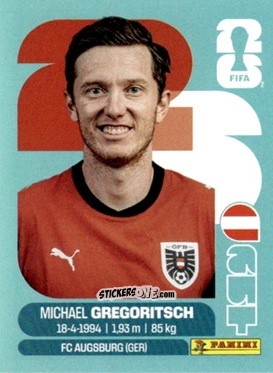 Figurina Michael Gregoritsch - Fifa World Cup 2026. Standard Edition n. AUT19 - Panini