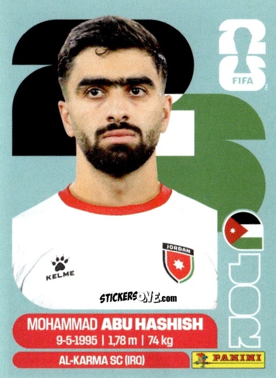 Sticker Mohammad Abu Hashish - Fifa World Cup 2026. Standard Edition n. JOR4 - Panini