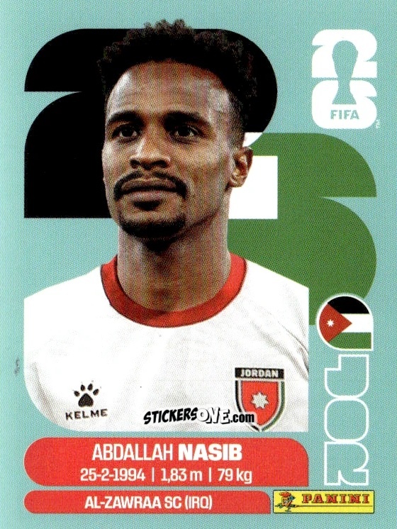 Sticker Abdallah Nasib - Fifa World Cup 2026. Standard Edition n. JOR6 - Panini
