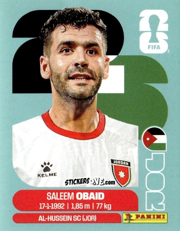 Sticker Saleem Obaid - Fifa World Cup 2026. Standard Edition n. JOR7 - Panini