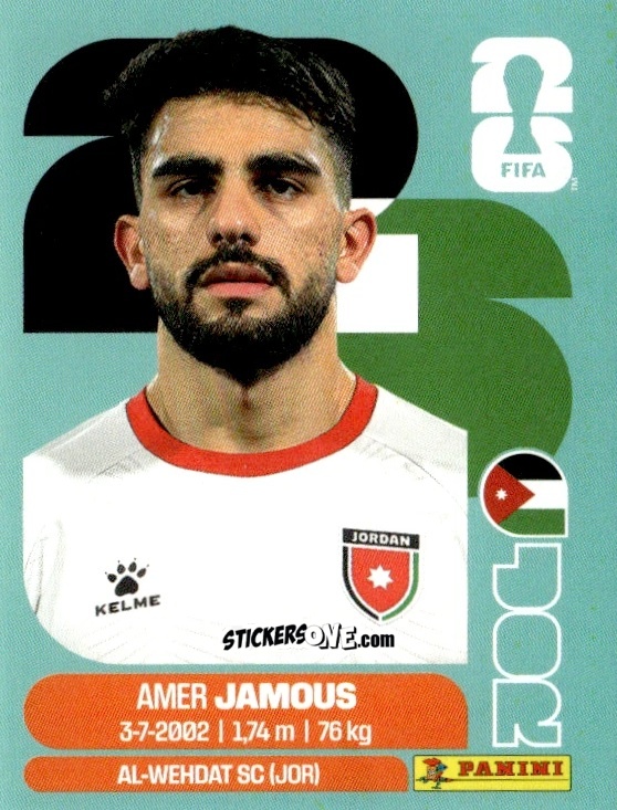 Sticker Amer Jamous - Fifa World Cup 2026. Standard Edition n. JOR14 - Panini