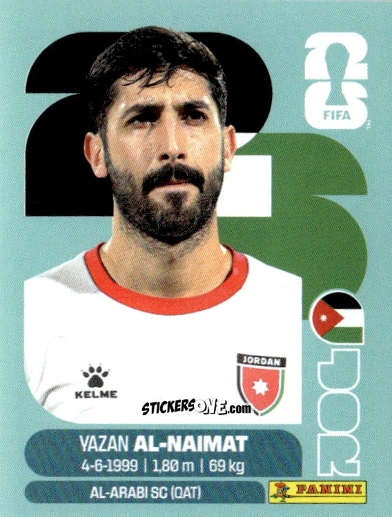 Sticker Yazan Al-Naimat - Fifa World Cup 2026. Standard Edition n. JOR16 - Panini
