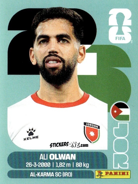 Sticker Ali Olwan - Fifa World Cup 2026. Standard Edition n. JOR18 - Panini