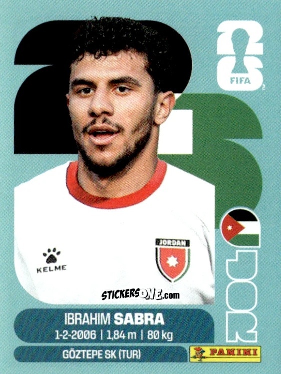 Sticker Ibrahim Sabra - Fifa World Cup 2026. Standard Edition n. JOR20 - Panini