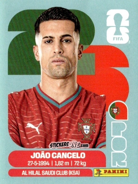 Figurina João Cancelo - Fifa World Cup 2026. Standard Edition n. POR5 - Panini