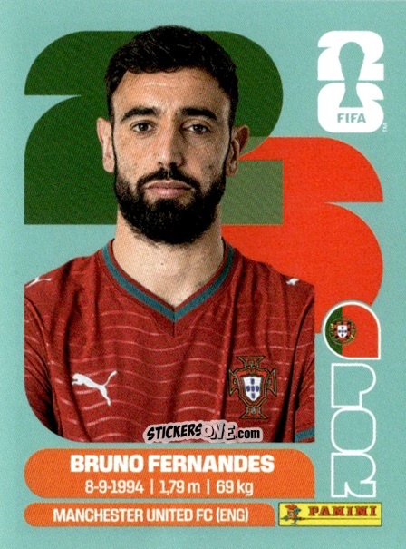 Sticker Bruno Fernandes - Fifa World Cup 2026. Standard Edition n. POR10 - Panini
