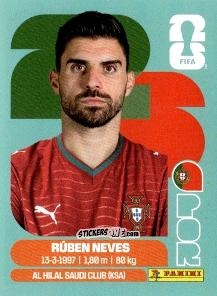 Figurina Ruben Neves - Fifa World Cup 2026. Standard Edition n. POR11 - Panini