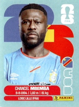 Cromo Chancel Mbemba - Fifa World Cup 2026. Standard Edition n. COD6 - Panini