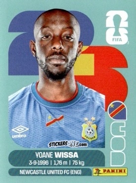 Sticker Yoane Wissa - Fifa World Cup 2026. Standard Edition n. COD16 - Panini