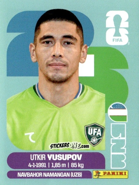 Cromo Utkir Yusupov - Fifa World Cup 2026. Standard Edition n. UZB2 - Panini