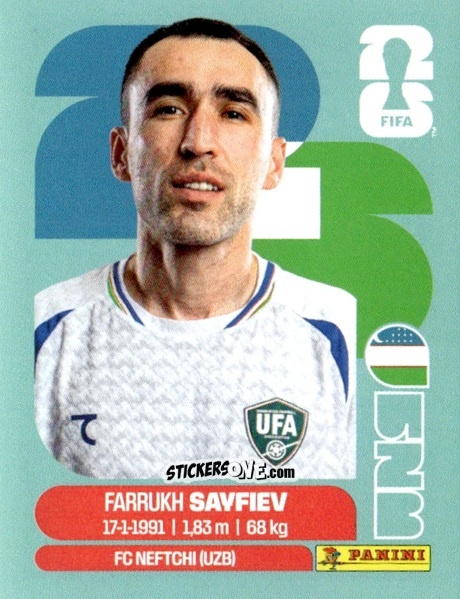 Cromo Farruh Sayfiyev - Fifa World Cup 2026. Standard Edition n. UZB3 - Panini