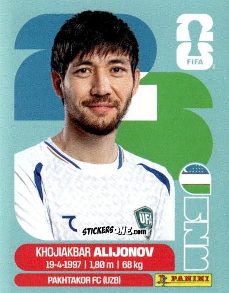 Cromo Khojiakbar Alijonov - Fifa World Cup 2026. Standard Edition n. UZB8 - Panini