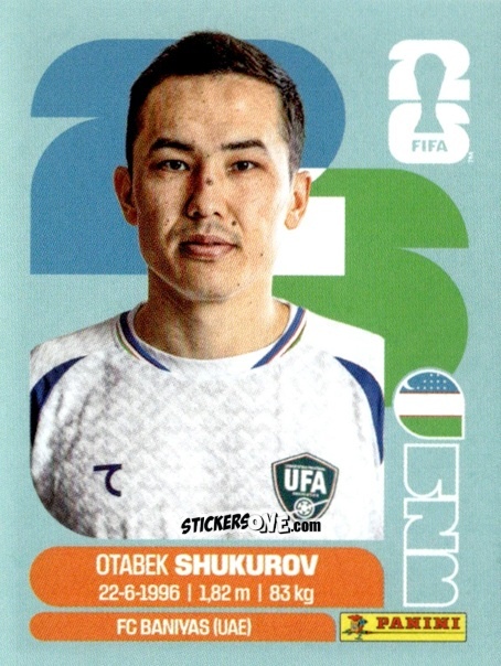 Cromo Otabek Shukurov - Fifa World Cup 2026. Standard Edition n. UZB11 - Panini