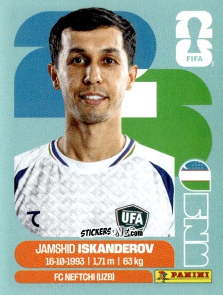 Cromo Jamshid Iskanderov - Fifa World Cup 2026. Standard Edition n. UZB12 - Panini