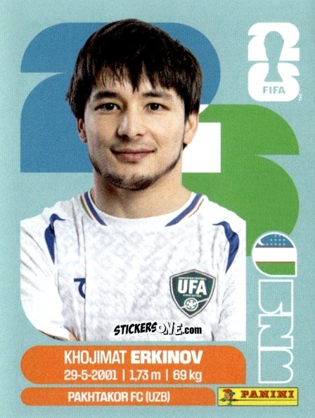 Cromo Xojimat Erkino - Fifa World Cup 2026. Standard Edition n. UZB15 - Panini