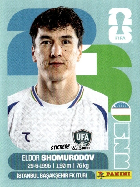 Cromo Eldor Shomurodov - Fifa World Cup 2026. Standard Edition n. UZB16 - Panini