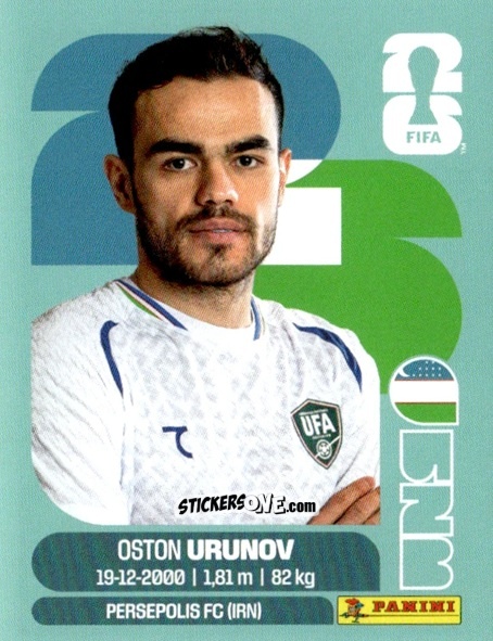 Cromo Oston Urunov - Fifa World Cup 2026. Standard Edition n. UZB17 - Panini