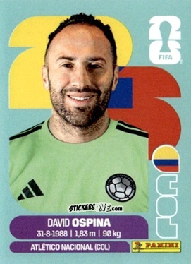 Sticker David Ospina - Fifa World Cup 2026. Standard Edition n. COL3 - Panini