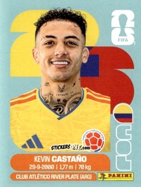 Sticker Kevin Castaño - Fifa World Cup 2026. Standard Edition n. COL11 - Panini