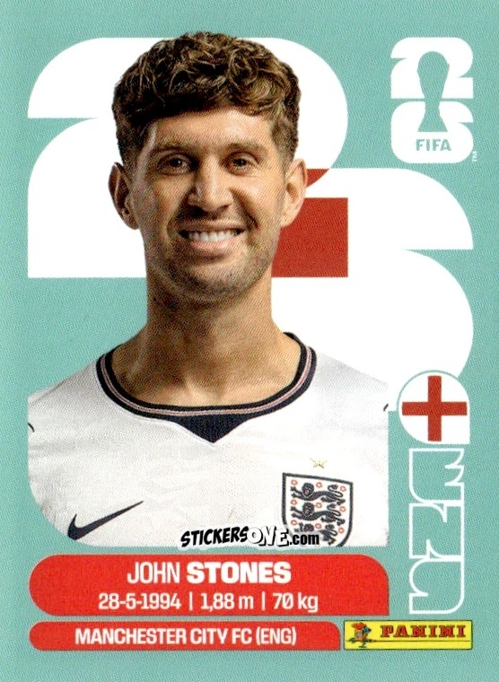 Sticker John Stones - Fifa World Cup 2026. Standard Edition n. ENG3 - Panini