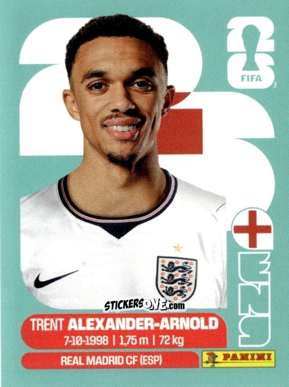Figurina Trent Alexander-Arnold - Fifa World Cup 2026. Standard Edition n. ENG6 - Panini
