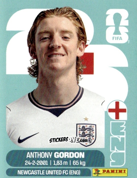 Sticker Anthony Gordon - Fifa World Cup 2026. Standard Edition n. ENG15 - Panini