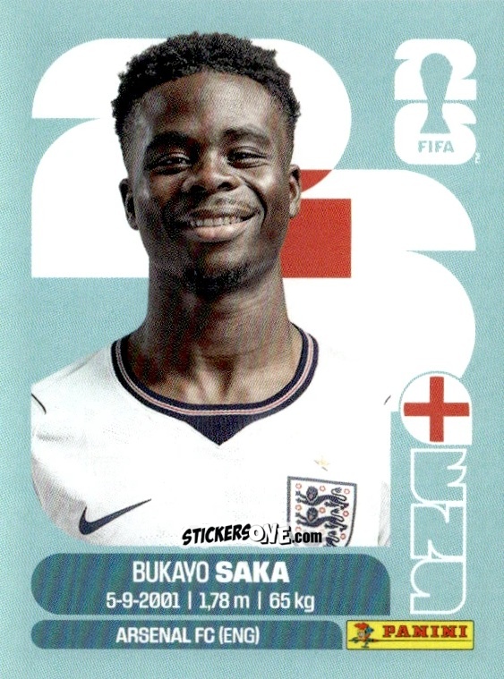 Figurina Bukayo Saka - Fifa World Cup 2026. Standard Edition n. ENG17 - Panini