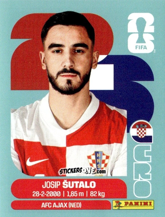 Figurina Josip Sutalo - Fifa World Cup 2026. Standard Edition n. CRO7 - Panini